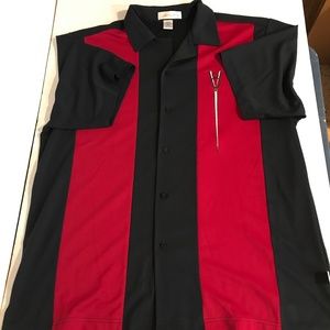 MEN'S SIZE XXL RED/BLACK V8 RETRO STYLE SHIRT